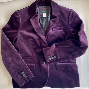 J. Crew velvet plum purple classic schoolboy blazer 4 P